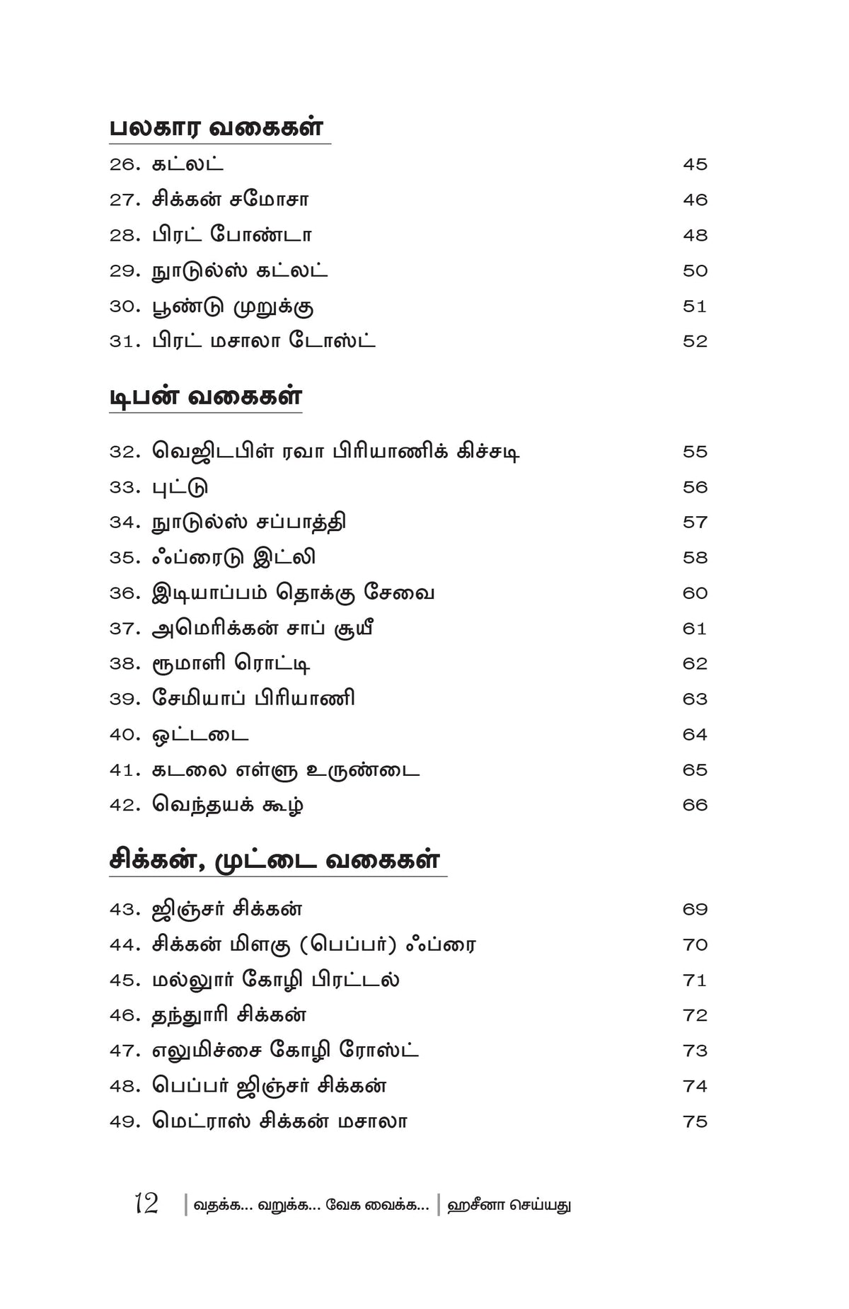 Vathakka Varukka Vega Vaikka, Tamil Cooking Recipe Book by Haseena Seyad
