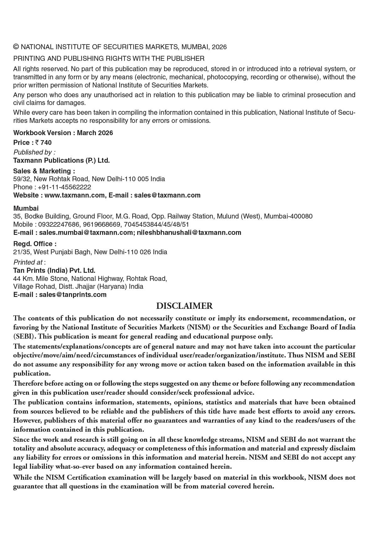 NISM X Taxmann's Investment Adviser (Level 1) – Spanning Financial Planning | Investment Products | Portfolio Management | Regulation—Across 6 Modules & 20 Chapters