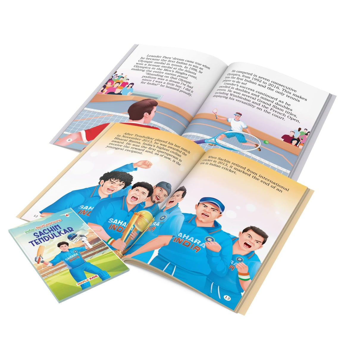 Story Books for Kids - Indian Sportspersons - Men - Women (Illustrated) (Set of 5 books) - Biographies for Children - Age 6 + - Dhyan Chand, Mary Kom, Sachin Tendulkar, Leander Paes, P. V. Sindhu