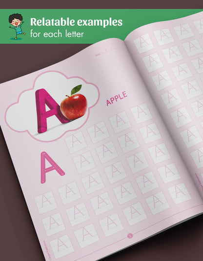 English Alphabet Writing Practice Book for Kids | Capital Letter A-Z Tracing & Activity Workbook for Nursery, LKG, Preschool | 70 Practice Boxes per Letter | Handwriting Book for Ages 3-6