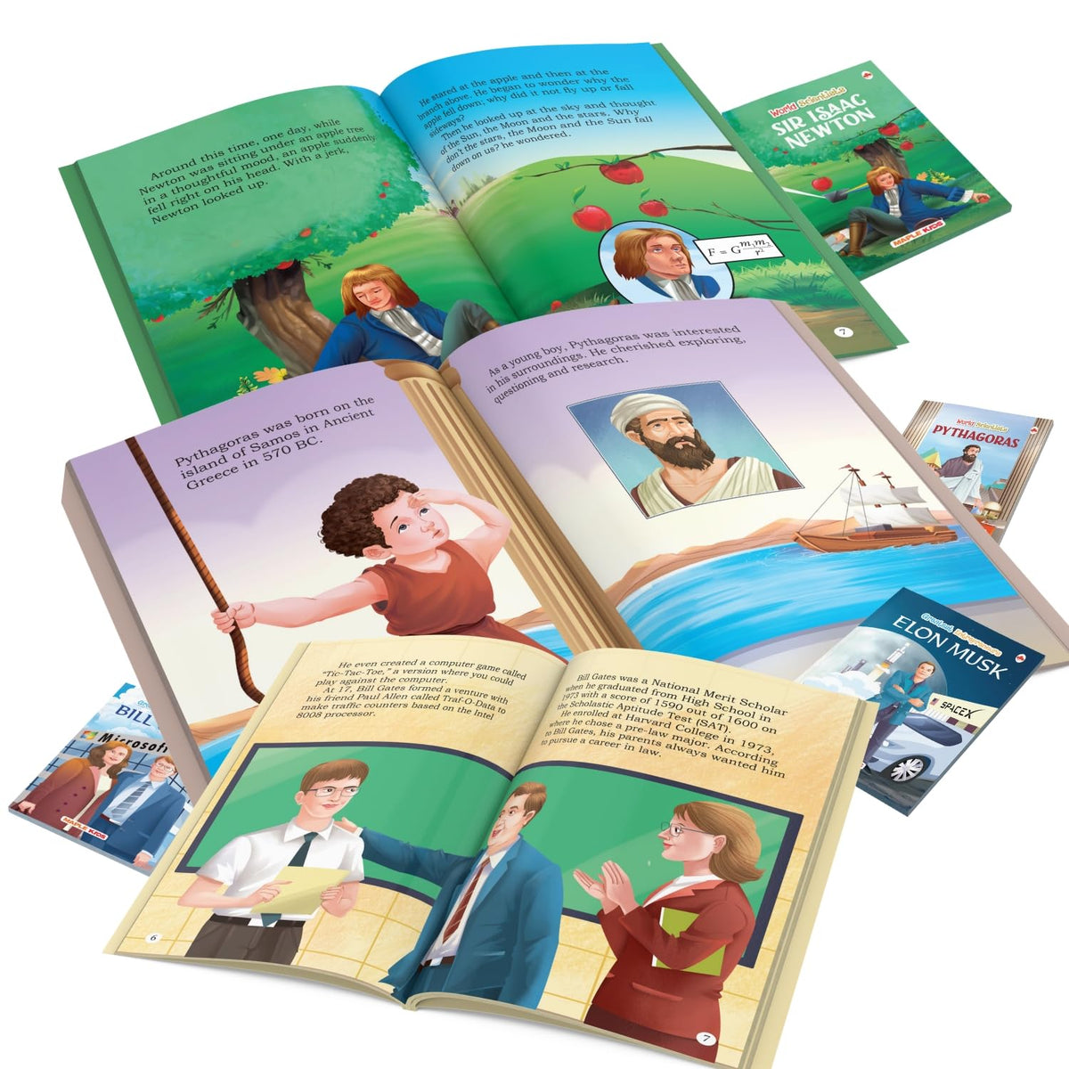 Story Books for Kids - World Famous Personalities (Set of 20 Books) (Illustrated) - Scientists, Entrepreneurs, Leaders - Biographies for Kids - Steve ... Newton, Abraham Lincoln, Churchill