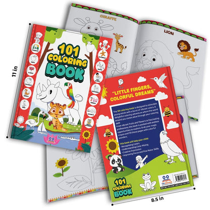 101 Colouring Book for Kids - Colour Drawing Book | Premium Quality Coloring Book | Ages: 2 - 6 Years | Two Brothers Publications