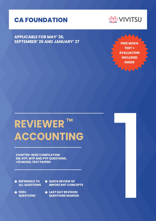 VIVITSU's CA Foundation Accounting Reviewer Book | Chapter-Wise SM, RTP, MTP & PYP Compilation | CA Foundation Accounts Question Bank & Revision Book ... for May 2026, Sept 2026 & Jan 2027 Exams