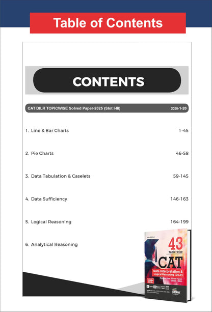 Disha Combo (3 Books) 43 Topic-wise CAT QA, DILR & VARC Previous Year Solved Papers (2025 - 1994) 19th Edn | Previous Year Questions PYQs for CAT 2026