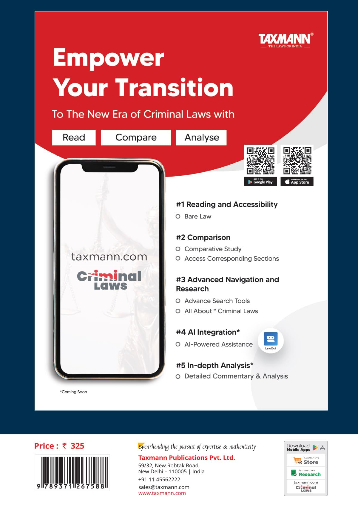 Taxmann's Bharatiya Nyaya Sanhita 2023 [Bare Act] – Affordable Edition | Presenting the Complete Statutory Text Supported by Comparative Tables | Punishment Guides | Legislative Background Materials