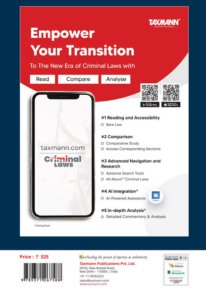 Taxmann's Bharatiya Nyaya Sanhita 2023 [Bare Act] – Affordable Edition | Presenting the Complete Statutory Text Supported by Comparative Tables | Punishment Guides | Legislative Background Materials