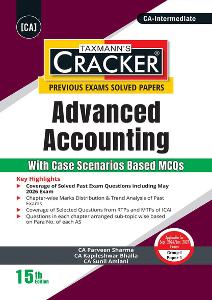 Taxmann's CRACKER COMBO for CA Inter | Sept. 2026/Jan. 2027 Exams | Group I – Papers 1 to 3 | CRACKER Series | Advanced Accounts, Law, and Tax | June 2026 Edition | Set of 3 Books