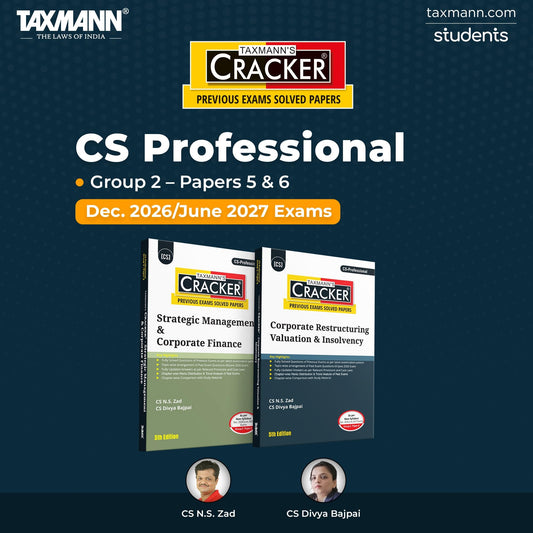 Taxmann's CRACKER COMBO for CS Professional | Dec. 2026/June 2027 Exams | Group 2 – Papers 5 & 6 | CRACKER Series | SMCF and CRVI | June 2026 Edition | Set of 2 Books