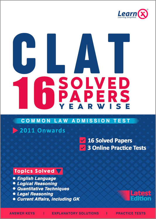 CLAT Solved Papers [Year-wise] with 3 Online Practice Tests