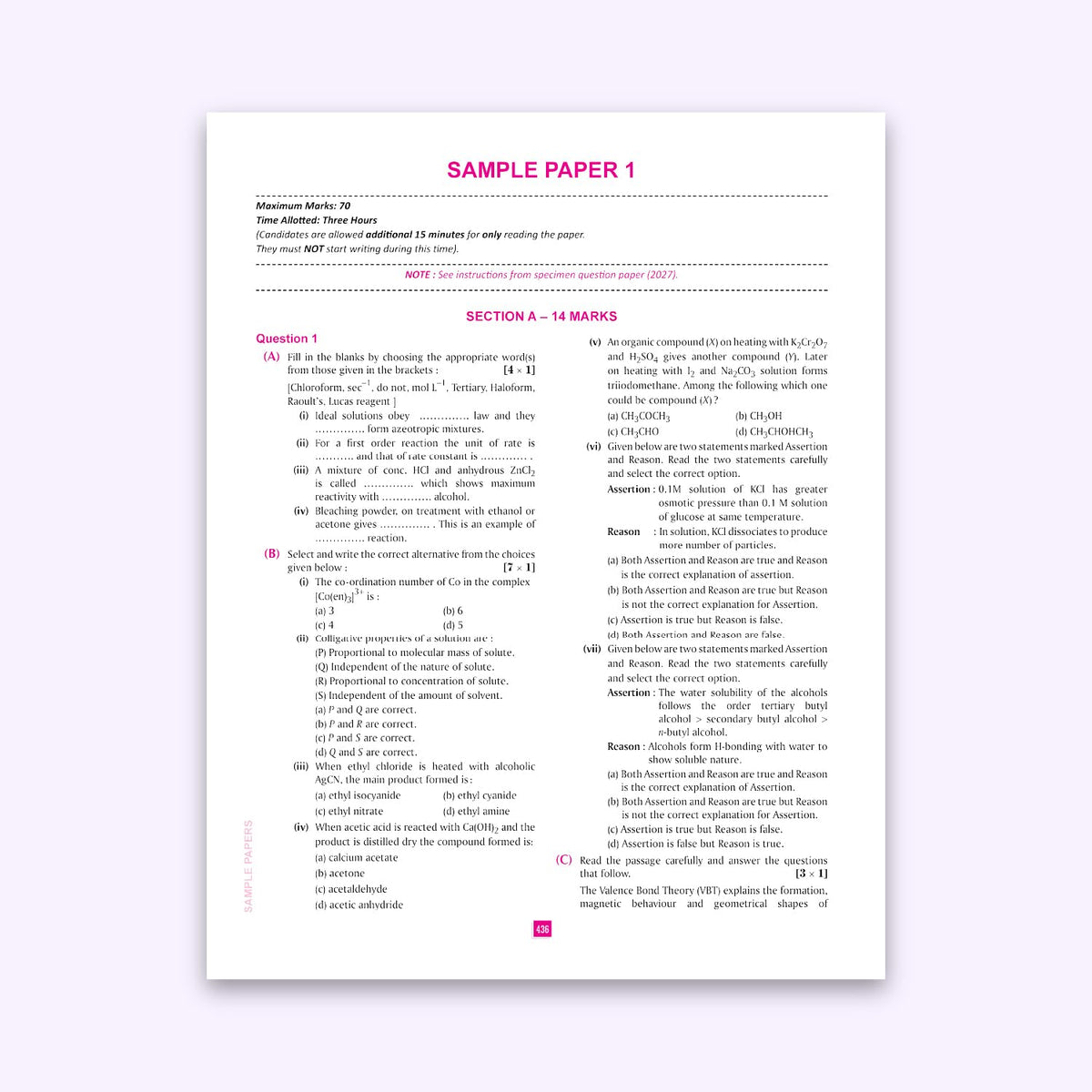 Vatsal ISC Chemistry Handbook Class 12th for Board Exam 2026-27 | Latest Question Formats Sample Paper | Question Bank - Nageen Prakashan