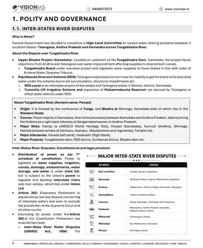 Vision IAS Monthly Current Affairs Magazine January to June 2026 in English Black and White, Printout 2026