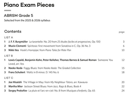 Piano Exam Pieces 2025 & 2026: Selected from the 2025 & 2026 syllabus (ABRSM Exam Pieces)