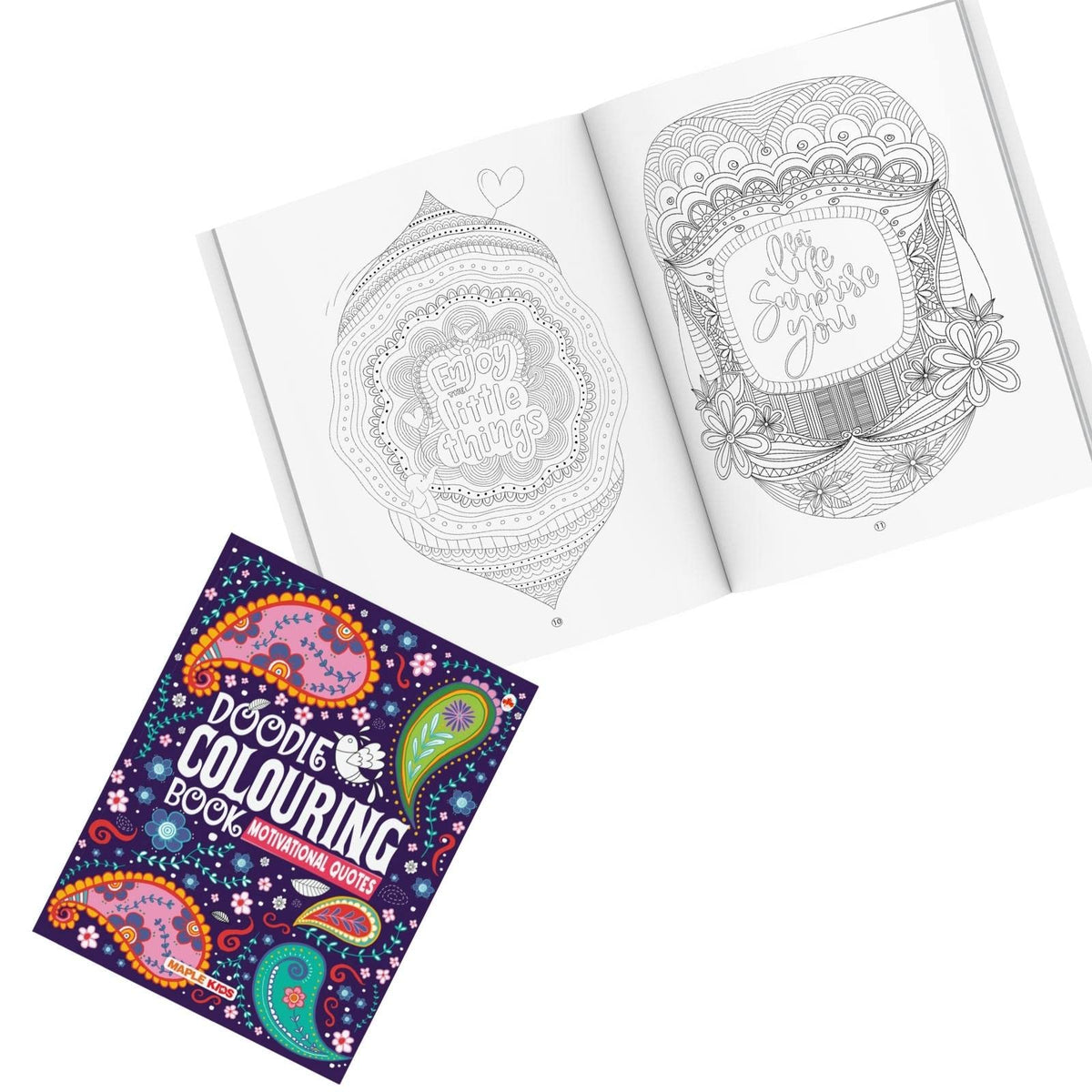 Doodle Colouring Book - Motivational Quotes - Age 4 - 99 - Gift to children for painting, drawing and colouring - Colouring Activity Book