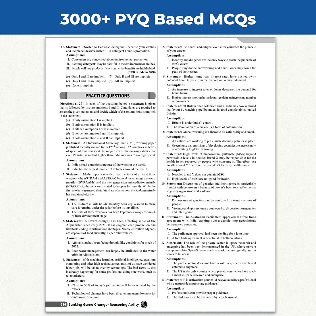 PW Banking Game Changer Reasoning Ability Prepnotes & 3000+ PYQs By Sachin Sir For 2026-27 Exams | Chapterwise Theory with 15 Online CBT Tests | IBPS PO & Clerk, SBI PO & Clerk, RRB PO & Clerk Exams