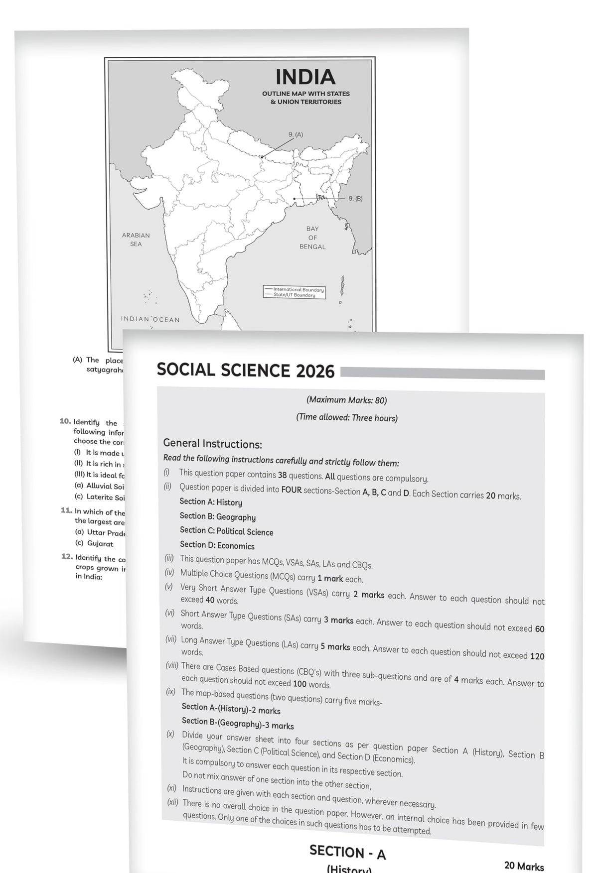 (10 subjects in 1) Educart Granth CBSE Class 10 Previous 10 Year Solved Papers 2027 - with PYQ Charts (Hindi A, Hindi B, English, Computer Apps, IT, ... Maths Basic, Social Science & Science)
