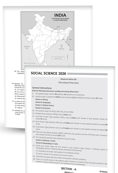 (10 subjects in 1) Educart Granth CBSE Class 10 Previous 10 Year Solved Papers 2027 - with PYQ Charts (Hindi A, Hindi B, English, Computer Apps, IT, ... Maths Basic, Social Science & Science)