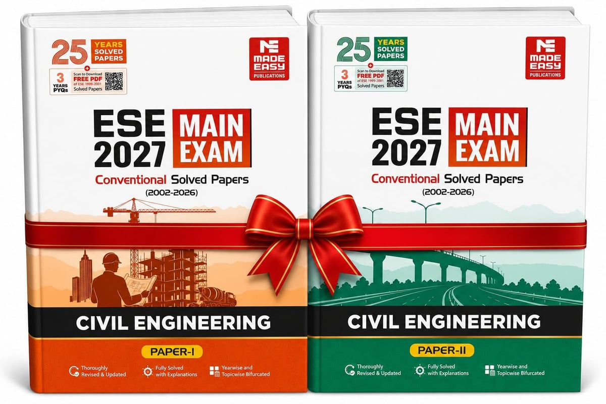ESE 2027 Main PYQs: Civil Engineering Vol I & II (Set of 2)