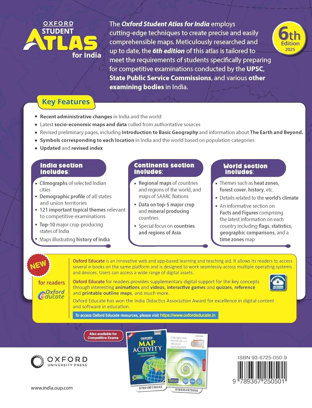 Oxford Student Atlas for India | 6th Edition | For UPSC and Competitive Exams | Latest Edition Paperback –January 2025