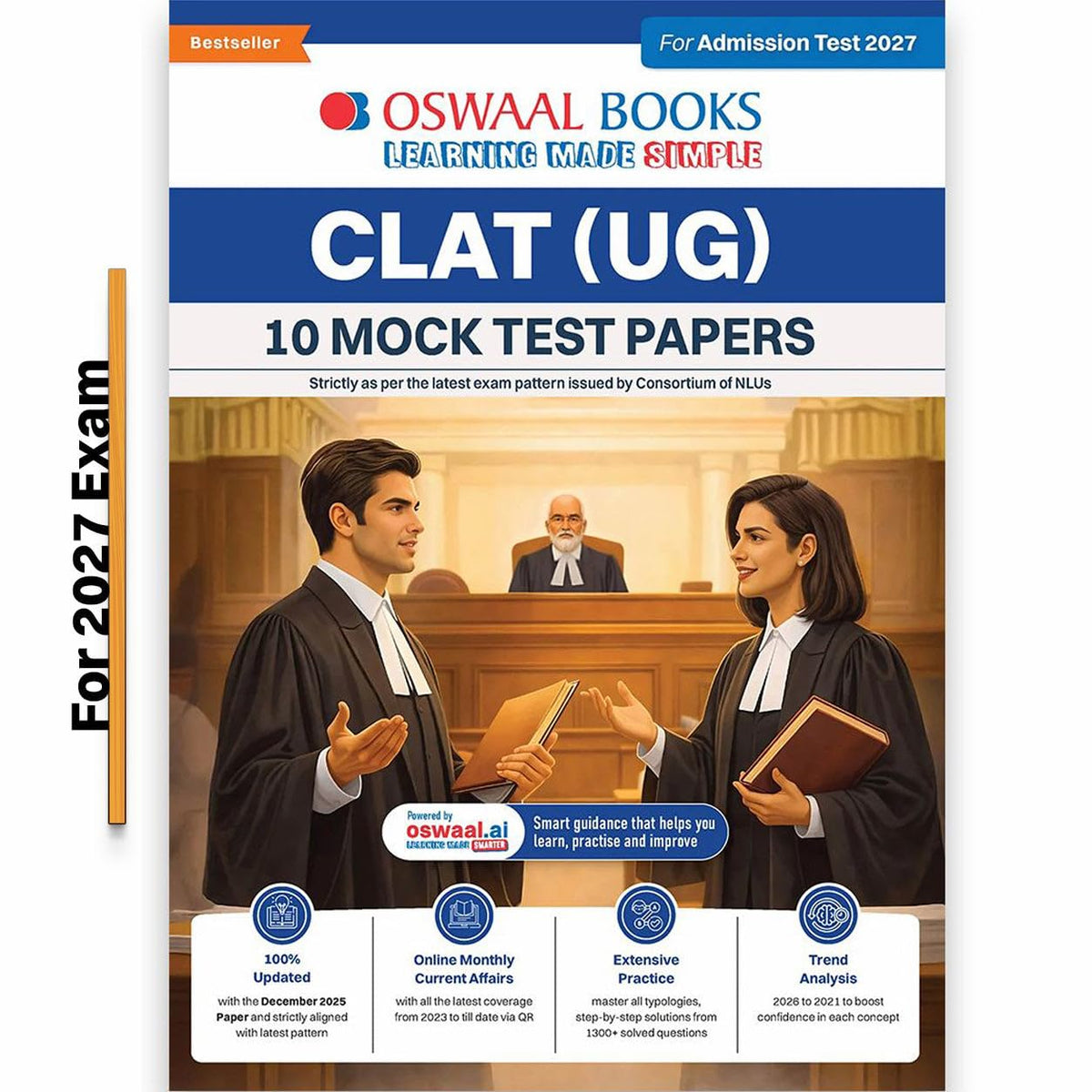 Oswaal CLAT (UG) (Common Law Admission Test) | 10 Mock Test Papers | For 2027 Admission Test