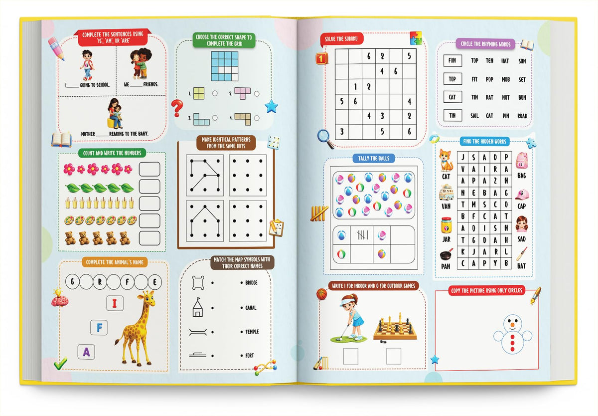 Activity Book for 7 + Year Old | Best Selling 1001 Brain Booster Activity Book for 7 Year Old | Kids Activity Book - Puzzle, Sudoku, Maze, Colouring, Dot To Dot, Matching, Seek & Find, Spot Difference