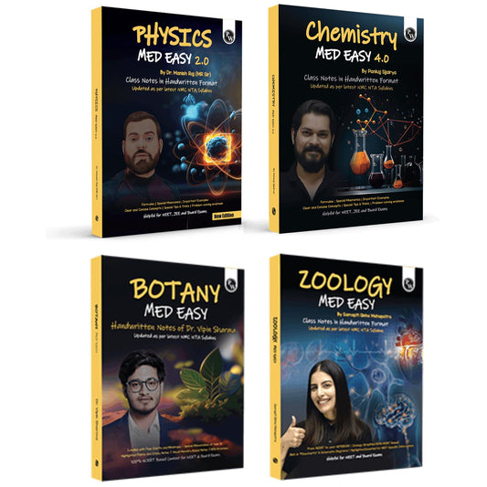 PW Chemistry, Physics, Botany and Zoology Med Easy Handwritten Notes Combo set of 4 Books | Notes, Formulas, Tips & Tricks for NEET/JEE & Board Exams [Paperback] PW