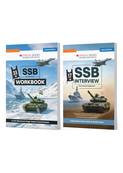 Oswaal SSB Interview Set of 2 English Medium | Interview Workbook + The Practical Approach | Psychology, GTO Tasks & Personal Interview | NDA, CDS, AFCAT, TES, Navy, ACC | For 2026-27 Exams