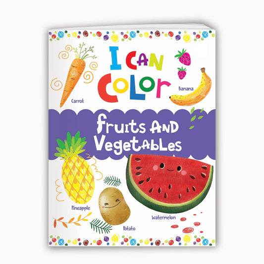 I Can Color: Fruits and Vegetables: A Fun Coloring Book for Preschool Kids and Toddlers | Learn About Healthy Foods through Engaging Illustrations | Large Pictures to Color Apple, Avocado, Cherry, and more | Ages 3+ [Select Learning]