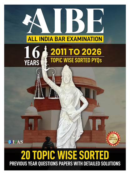 AIBE Exam Books 2026 | 16 Years (2011–2026) AIBE Previous Question Paper Solved with Detailed Solutions | Topicwise PYQ Book for All India Bar Examination | IFAS