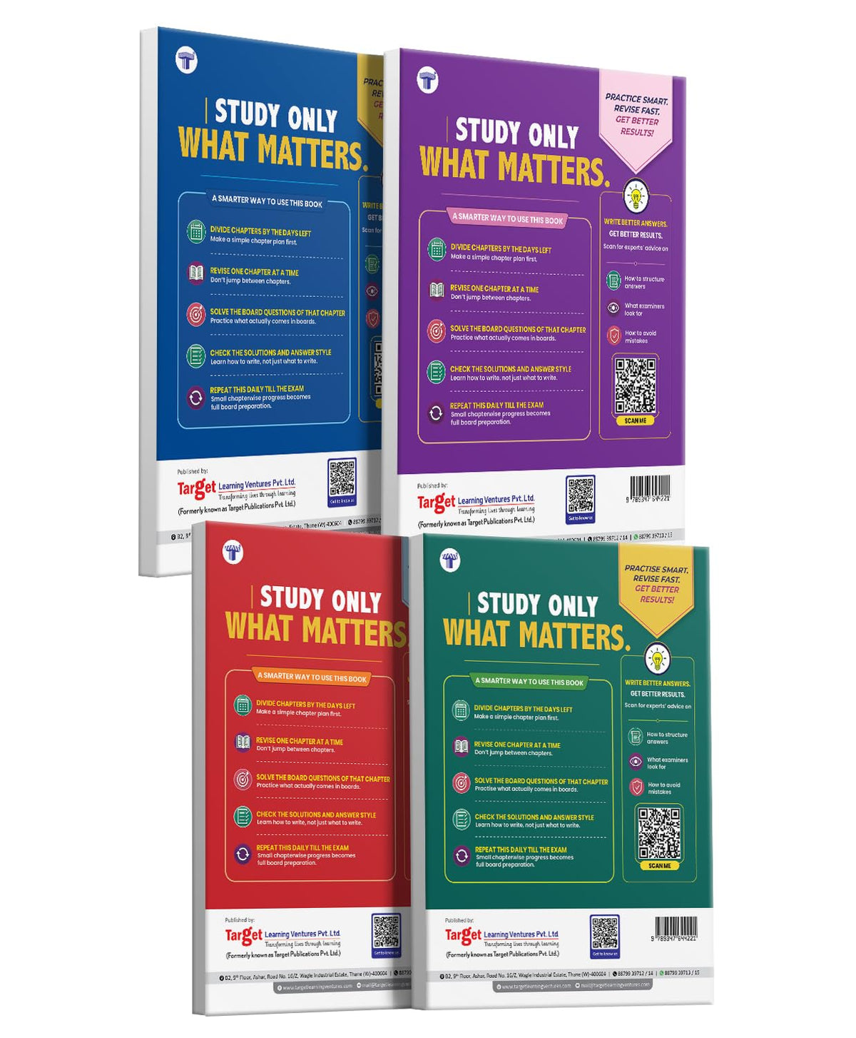 Std. 12 Science Board Question Bank with Solutions (2022–2026) | PCMB Chapter-Wise Board Questions | Maharashtra HSC Board Exam Preparation | Physics, Chemistry, Mathematics & Biology - Set of 4 Books