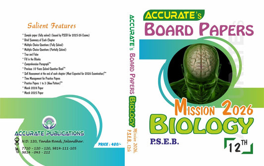 ACCURATE BOARD PAPER BIOLOGY CLASS 12TH PSEB 2026