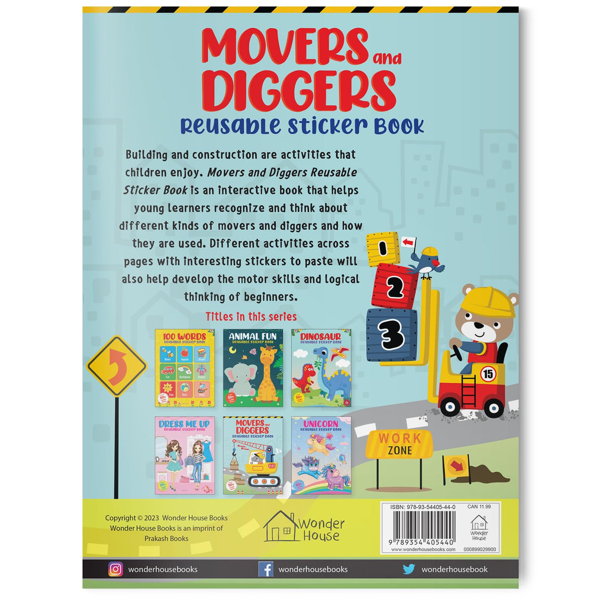 Movers and Diggers Reusable Sticker Book For Children