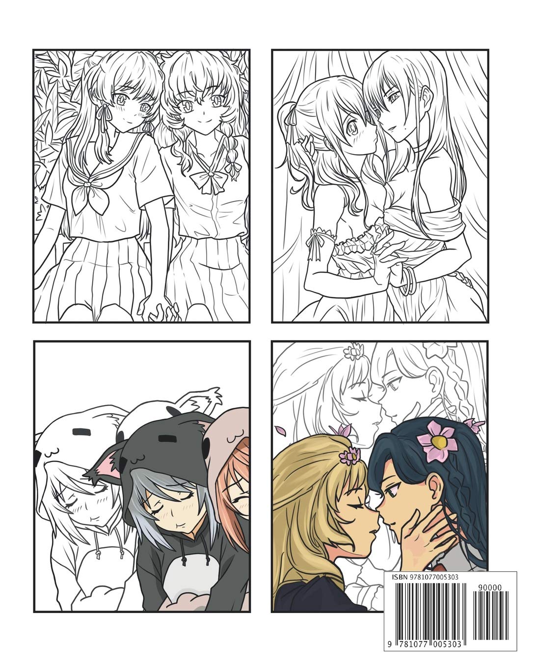 Cute Anime Coloring Book for Adults: Kawaii Yuri Girls Edition. Fun and Relaxing Manga Style Coloring Pages: 3 (Kawaii Coloring)