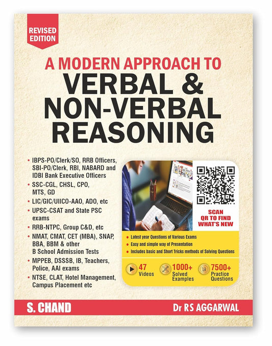 A Modern Approach to Verbal & Non Verbal Reasoning Book (New Edition 2026-2027) Practice Questions + PYQ | Best for SSC CGL/CHSL/MTS/GD, IBPS/SBI Bank PO/Clerk/CLAT/Railway/CAT/MAT/Police/UPSC Exams