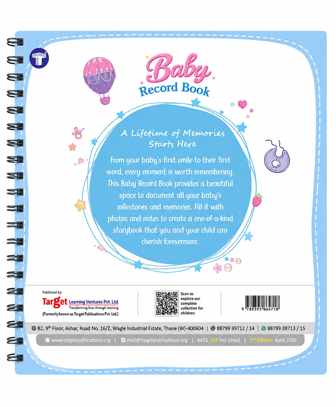 Baby Record Book - Premium Journal for Milestones & Memories with Photo Album for 0-5 Years Baby Girl/Boy | 56 Pages | Best Gift for Pregnancy, Baby Shower Party, New Born & New Parents