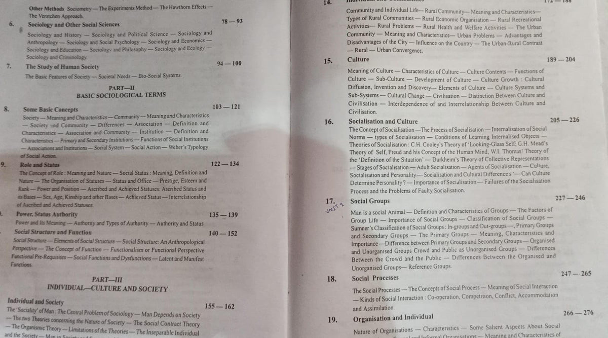 Sociology Principles Of Sociology with An Introduction To Social Thought by C.N.Shankar Rao (Second Hand & Used Book) (M)