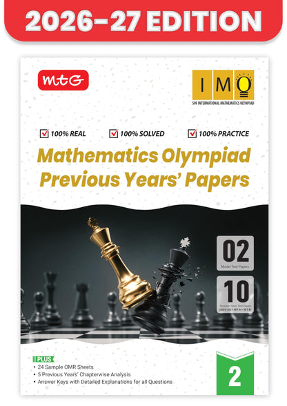 MTG IMO Olympiad 10 Previous Years Papers Class 2 Mathematics (2025-2021 Set A & B) - Model Test Papers with 24 Sample OMR Sheets | PYQ Book For SOF Olympiad 2026-27 Exam