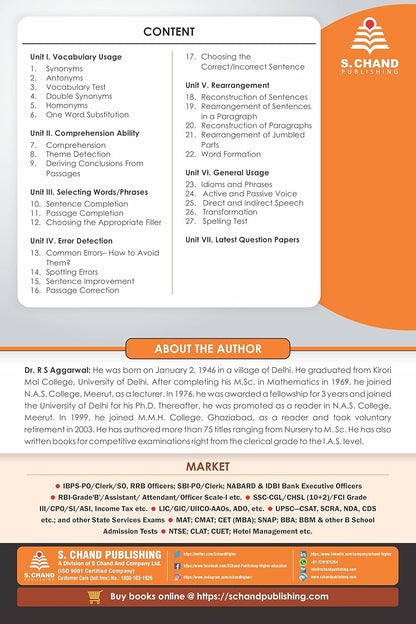 Objective General English (Revised Edition) by Dr. R.S. Aggarwal & Vikas Aggarwal | English Grammar, Vocabulary, Comprehension & Practice Book | IBPS, ... CUET, CLAT & Competitive Exams | S. Chand