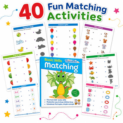 Matching Basic Skills Book for Kids 3+ | Fun Early Learning Activity Book with Shapes, Colors, Numbers & Patterns | Preschool Workbook | Best Educational Gift for Children