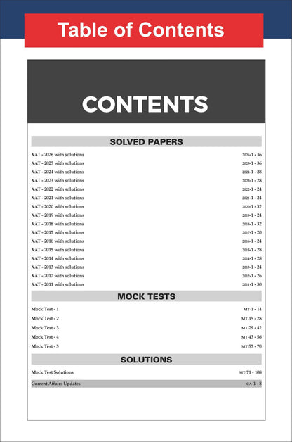 Disha 16 Year-wise XAT Previous Year Solved Papers (2011 - 2026) with 5 Mock Tests 18th Edition | PYQs Question Bank | Essays, Quantitative Aptitude, Verbal Ability, Reading Comprehension & Reasoning