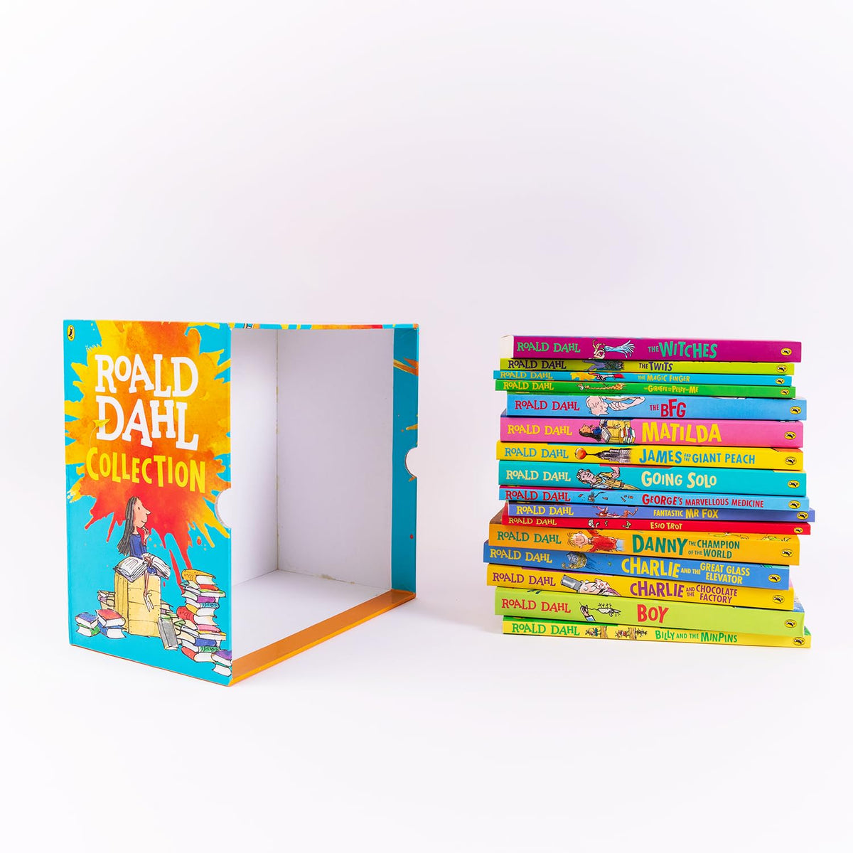 The Roald Dahl Boxset Collection: 16 Fantastic Stories for Ages 7+ (Charlie and Chocolate Factory, Matilda, BFG, The Twits, and more!)