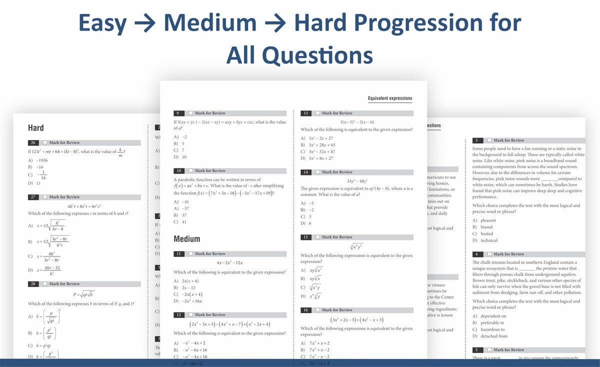 Digital SAT Prep Combo 2026-2027: Study Guide with 2000+ Questions Across 5 Full-Length Tests and Practice Questions for Reading, Writing, and Math
