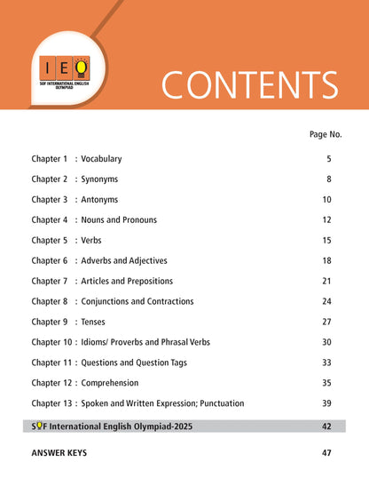 MTG International English Olympiad (IEO) Workbook Class 4 - Chapter-wise MCQs with Achievers Section - SOF Olympiad Books For 2026-27 Exam