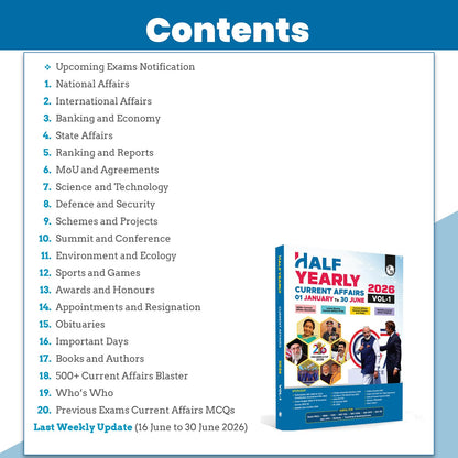 PW Half Yearly Current Affairs Magazine Vol. 1 January to June 2026 | For SSC, Banking, Teaching, Railway, Defence and Other Competitive Exams 2026-27 English Edition