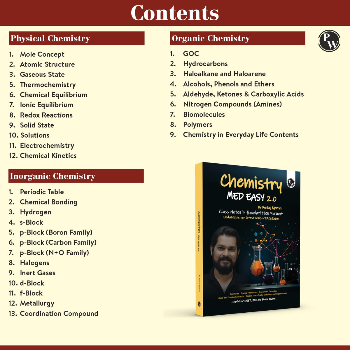 PW Chemistry Med Easy | Pankaj Sir Handwritten Chemistry Notes | NEET/JEE & Board Exams Prep Book with Formulas, Tips, Tricks & Quick Revision