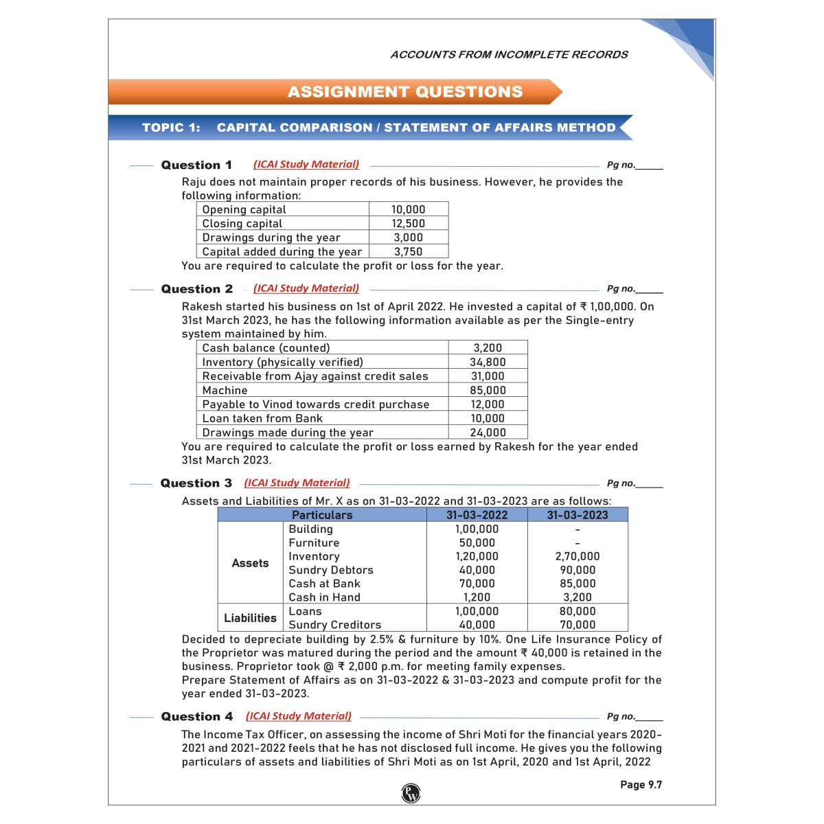 PW CA Foundation Accounting Volume 1 & 2 Combo Set of 2 Books By CA Nitin Goel l Including PYQ, MTP, RTP and All Important Questions Latest Syllabus For 2025 Exam [Paperback] CA Nitin Goel