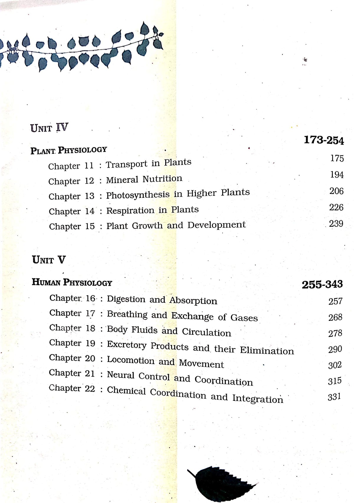 NCERT Biology Textbook For Class - 11 - 2025-26 Edition