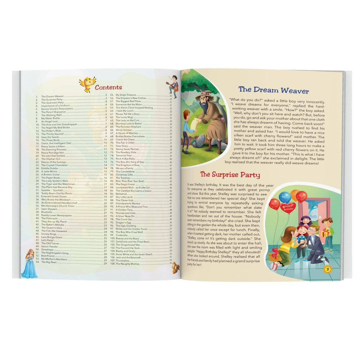 108 Bedtime Stories (Illustrated) - Story Book for Kids - Fairytales - 4 Years to 10 Years Old - English Short Stories for Children - Read Aloud to Infants, Toddlers