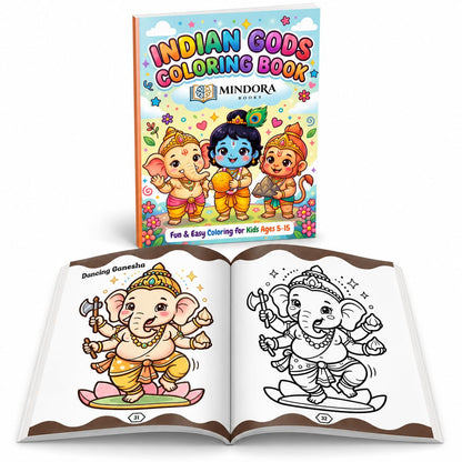 Indian Gods Coloring Book for Kids |120 GSM Thick Pages I Premium Quality Illustrations | Hindu God Colouring Book | 11x8.5 inch | Age 5-15+ Years