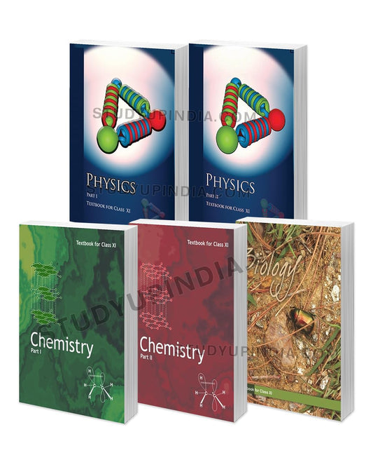NCERT textbooks for Class 11th Physics 1 & 2, Chemistry 1 & 2 and Biology (Set of 5 Books) 2025-26 Edition