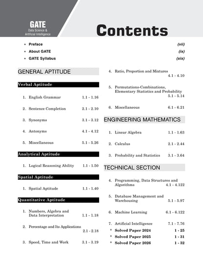 GATE DA 2027 : Data Science & Artificial Intelligence Study Guide | Includes 2026-2024 Latest Solved Papers | 2600+ MCQs, NTQs & MSQs with Detailed ... Guide 2600+ MCQs Solved Papers 2024-2026